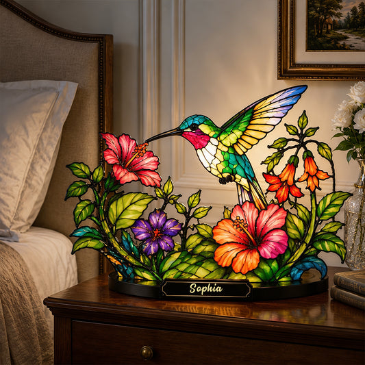 Schöner Kolibri - Personalisierte Kolibri Acryl LED Nachtlicht