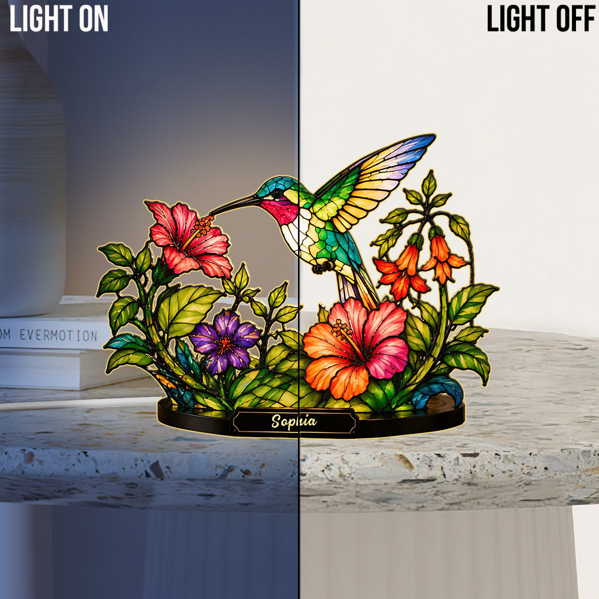 Schöner Kolibri - Personalisierte Kolibri Acryl LED Nachtlicht