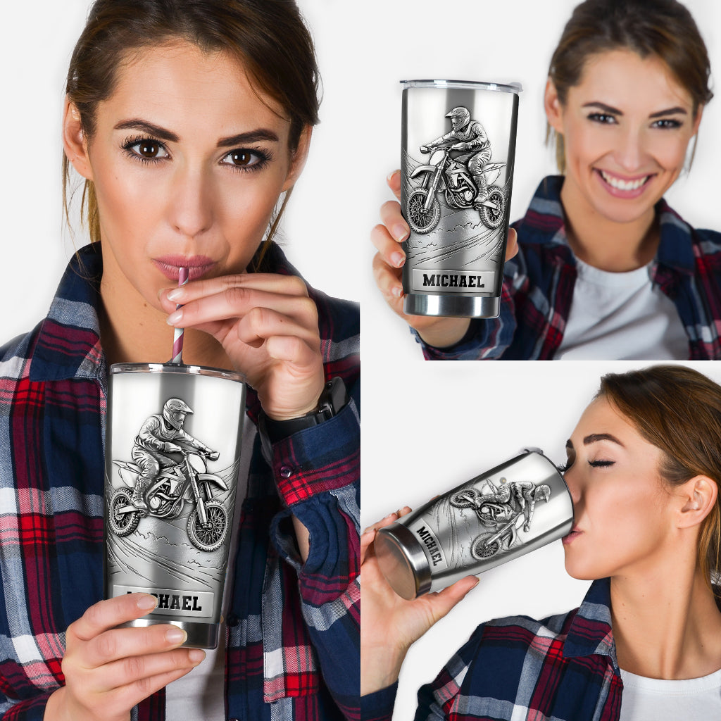 Metalic Dirt Bike/ Motocross - Personalized Dirt Bike Tumbler