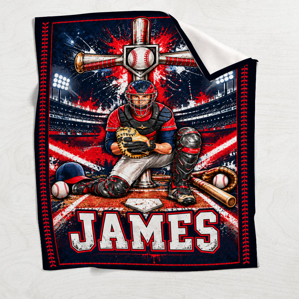 Gott lieben, Baseball spielen - Personalisierte Baseball-Decke
