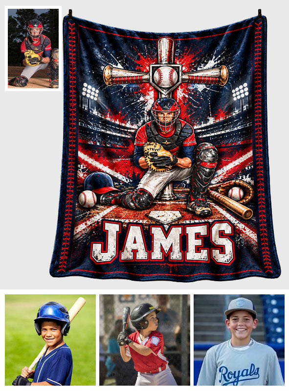 Gott lieben, Baseball spielen - Personalisierte Baseball-Decke