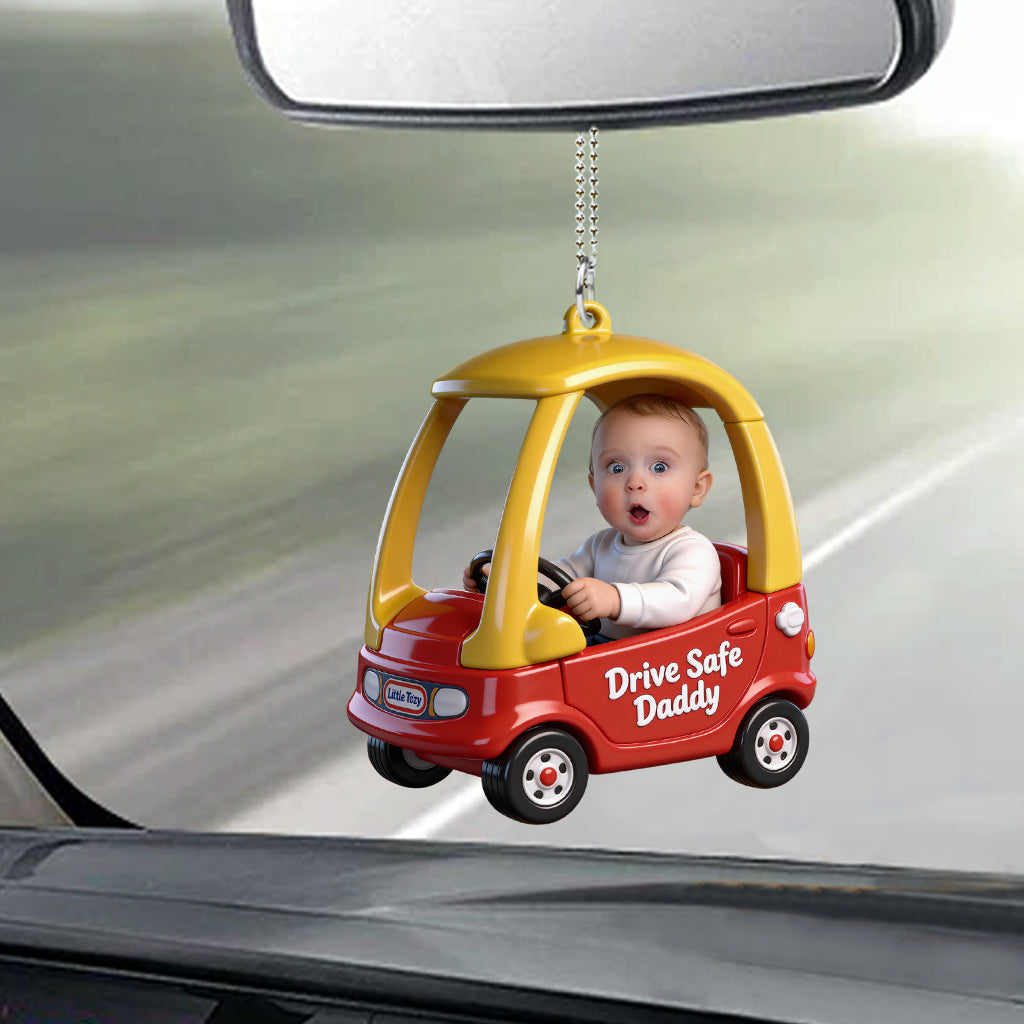 Drive Safe Daddy - Personalized Father Transparent Car Ornament