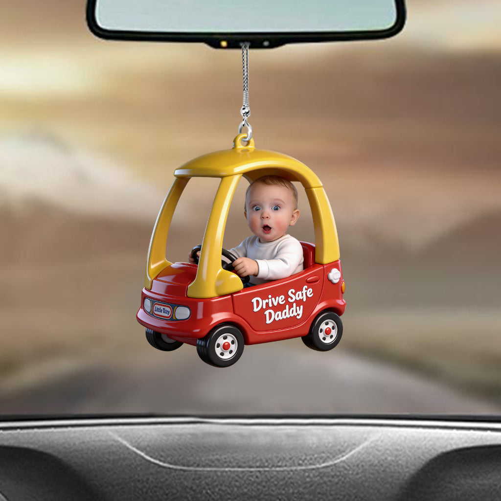 Drive Safe Daddy - Personalized Father Transparent Car Ornament