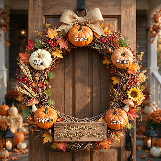 Grandma's Pumpkin Patch - Personalized Grandma Custom Shaped Wood Sign