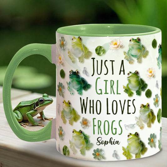 Just A Girl Who Loves Frogs - Personalized Frog Accent Mug