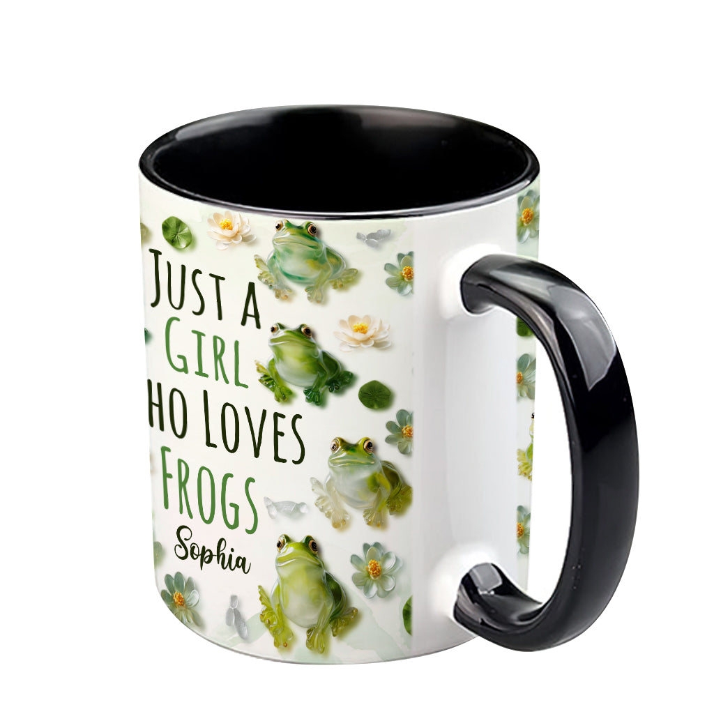 Just A Girl Who Loves Frogs - Personalized Frog Accent Mug