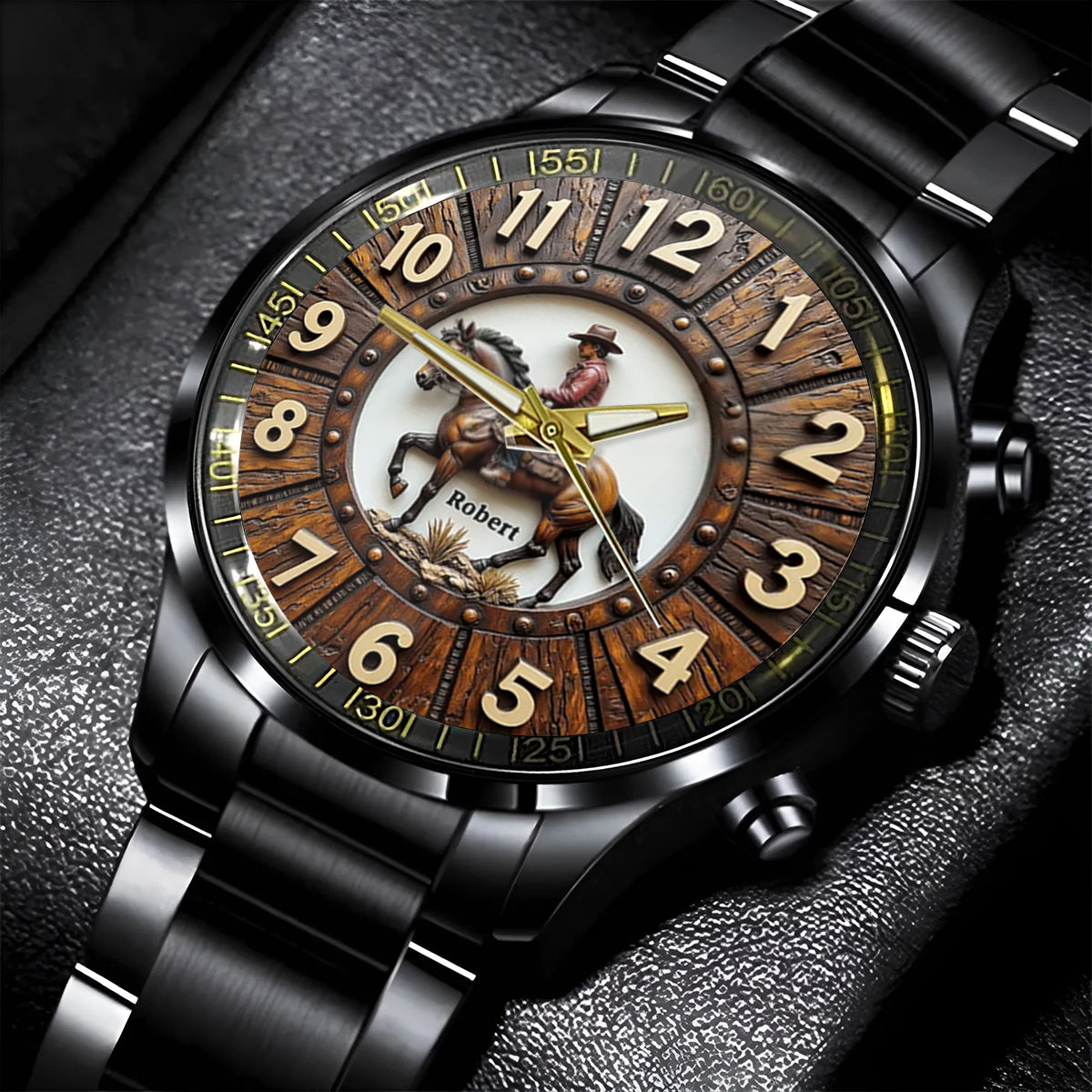 Montre à main personnalisée pour les amoureux des chevaux