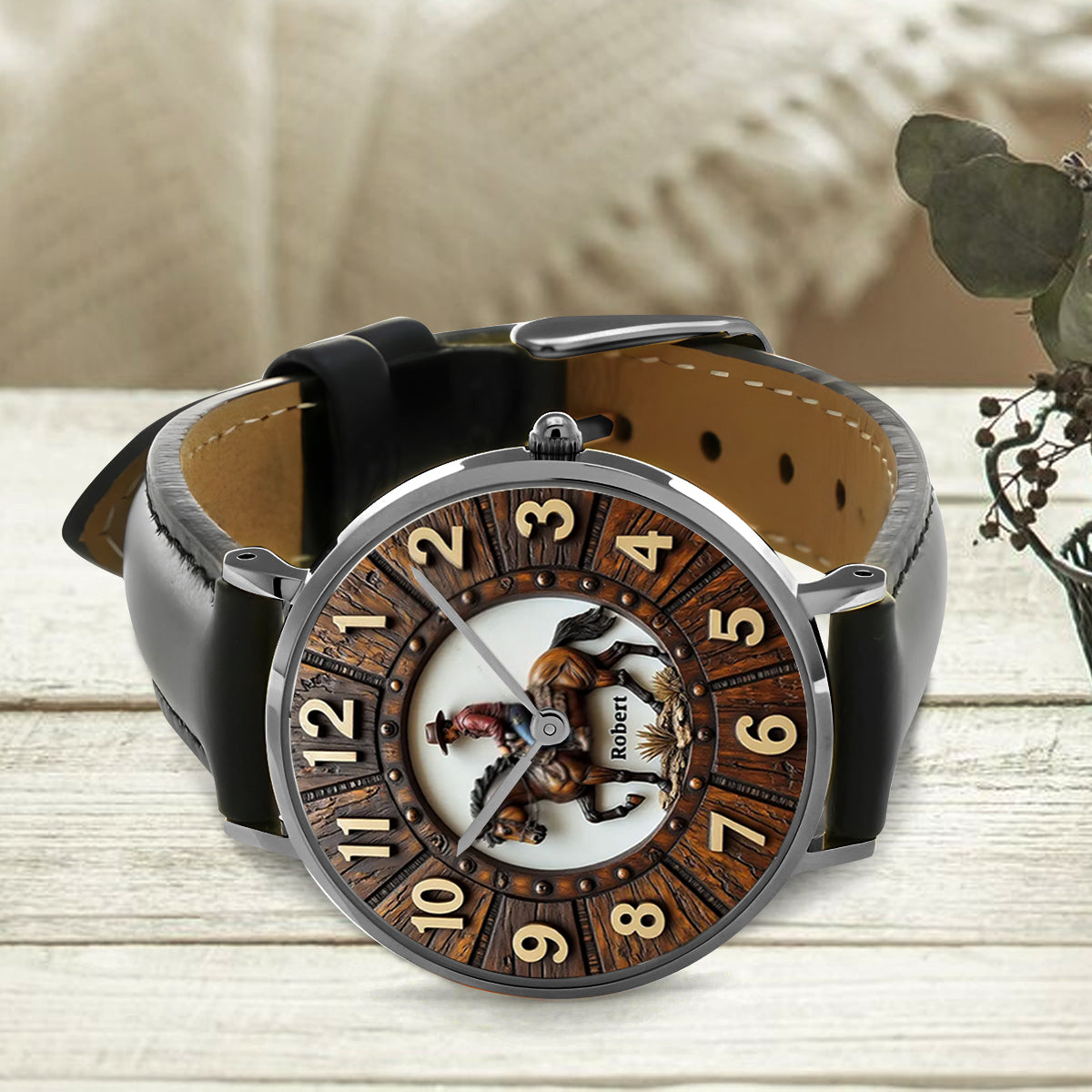 Montre à main personnalisée pour les amoureux des chevaux