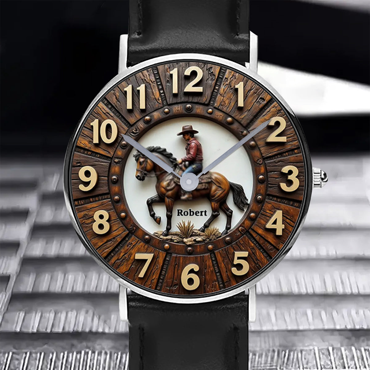 Montre à main personnalisée pour les amoureux des chevaux