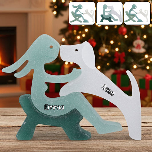 Amoureux des chiens, chats et autres animaux de compagnie - Plaque acrylique personnalisée en forme de chien