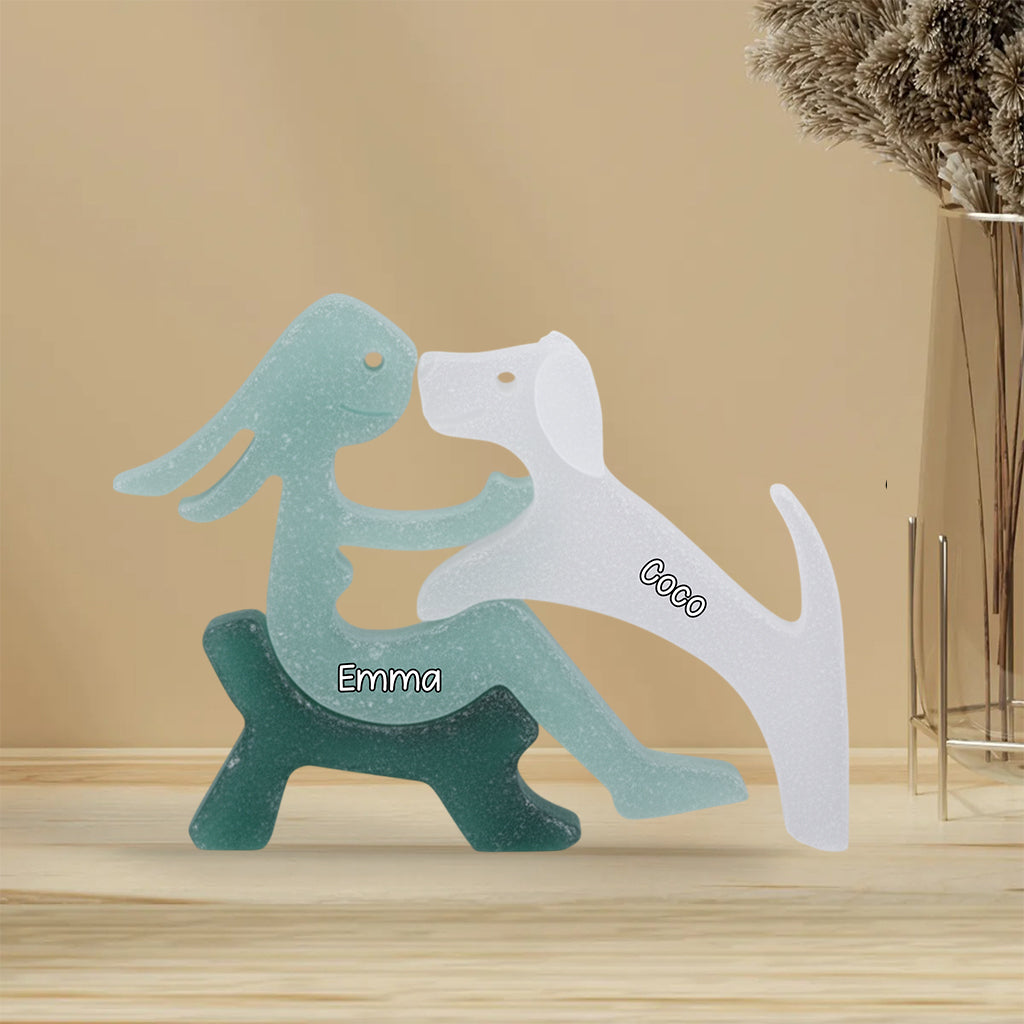 Amoureux des chiens, chats et autres animaux de compagnie - Plaque acrylique personnalisée en forme de chien
