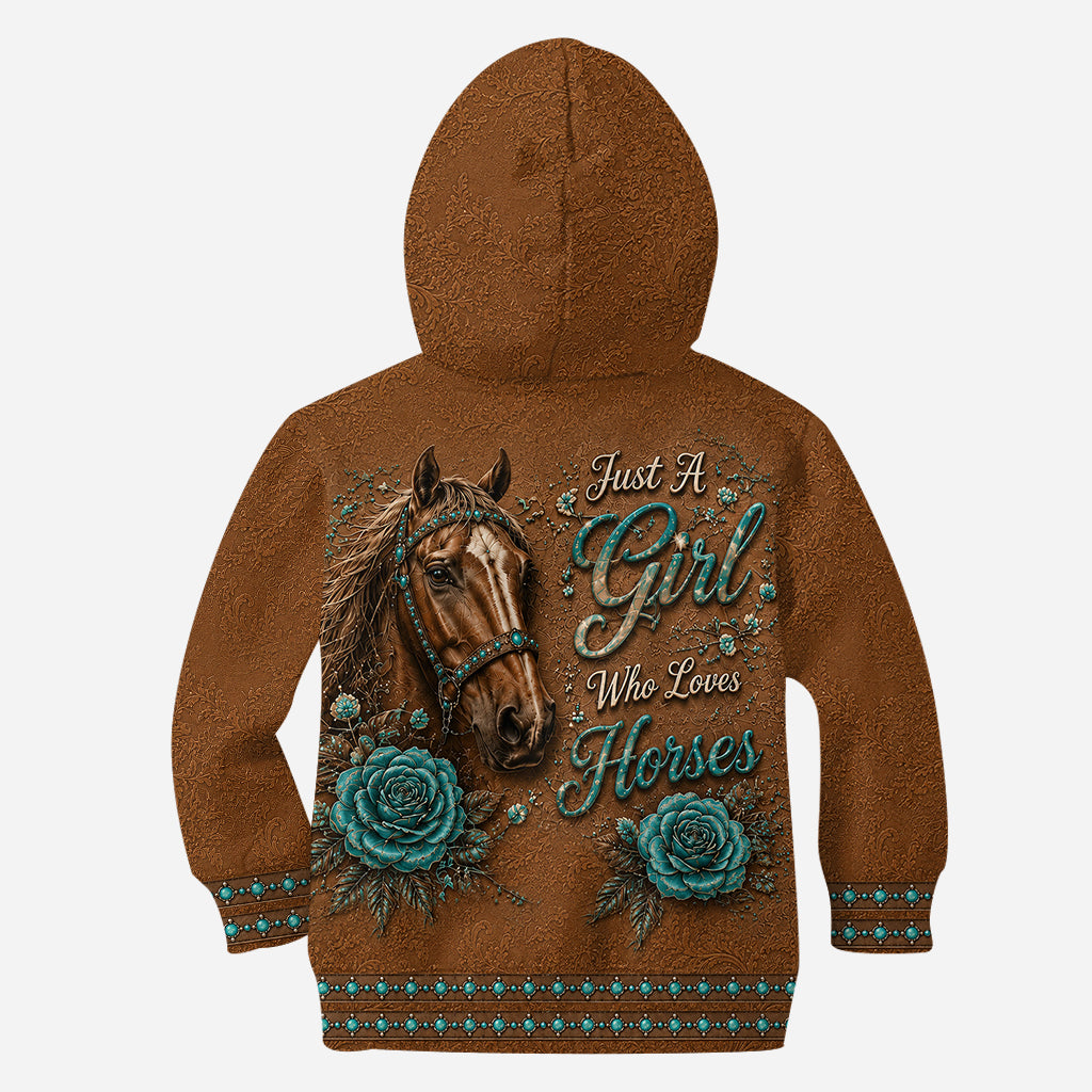Juste une fille qui aime les chevaux - Chemise personnalisée tout en imprimé