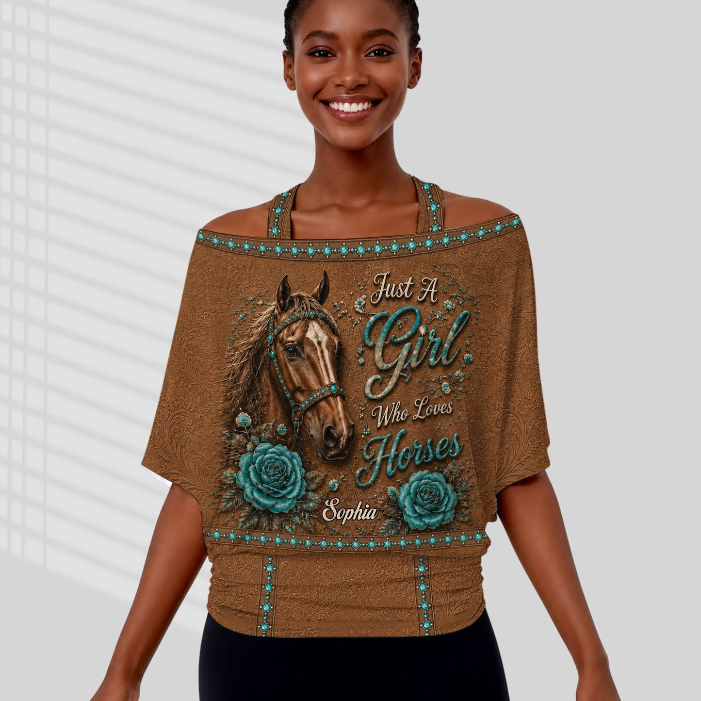 Juste une fille qui aime les chevaux - Ensemble top décontracté personnalisé
