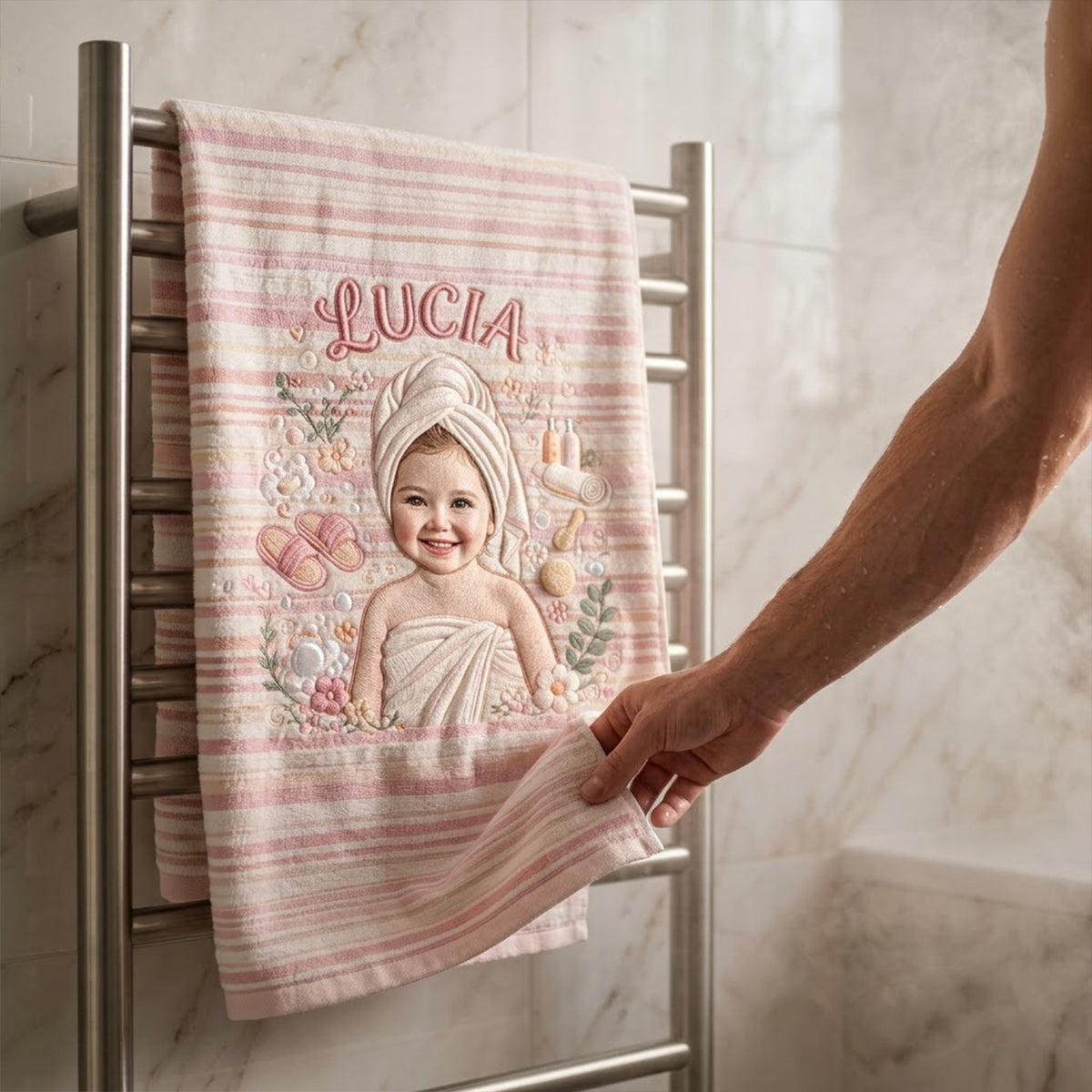 Es ist Badezeit - Personalisierbares Kinder-Schnelltrocknendes Strandtuch/Badetuch
