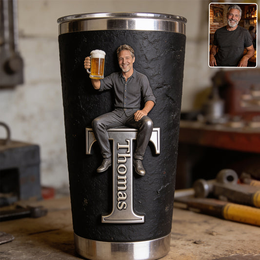 Jedes Foto, jedes Objekt - Bier, Werkzeuge, Angelrute... - Personalisierter Vater-Tumbler
