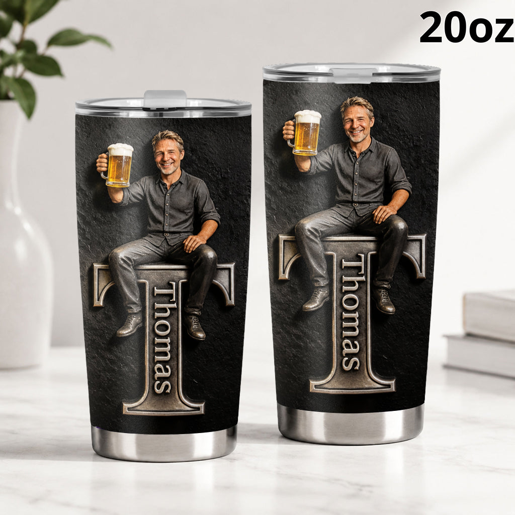 Jedes Foto, jedes Objekt - Bier, Werkzeuge, Angelrute... - Personalisierter Vater-Tumbler