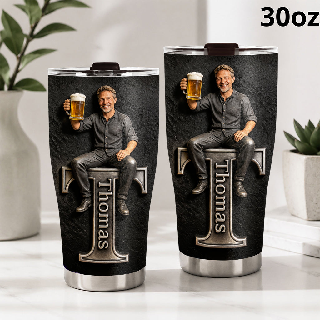 Jedes Foto, jedes Objekt - Bier, Werkzeuge, Angelrute... - Personalisierter Vater-Tumbler