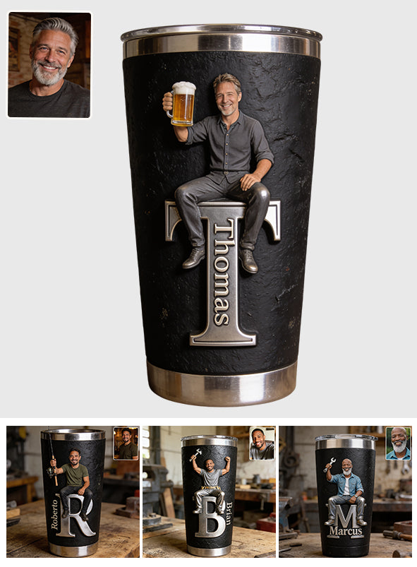 Jedes Foto, jedes Objekt - Bier, Werkzeuge, Angelrute... - Personalisierter Vater-Tumbler