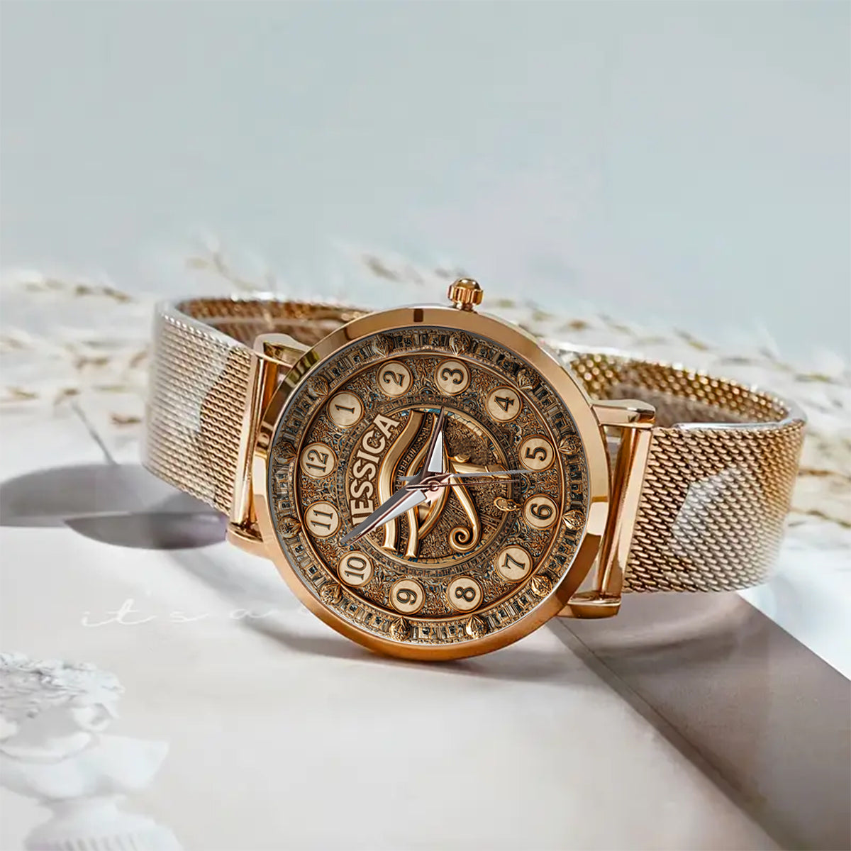 Égypte antique - Montre-bracelet personnalisée pour femme sur le thème de l'Égypte antique