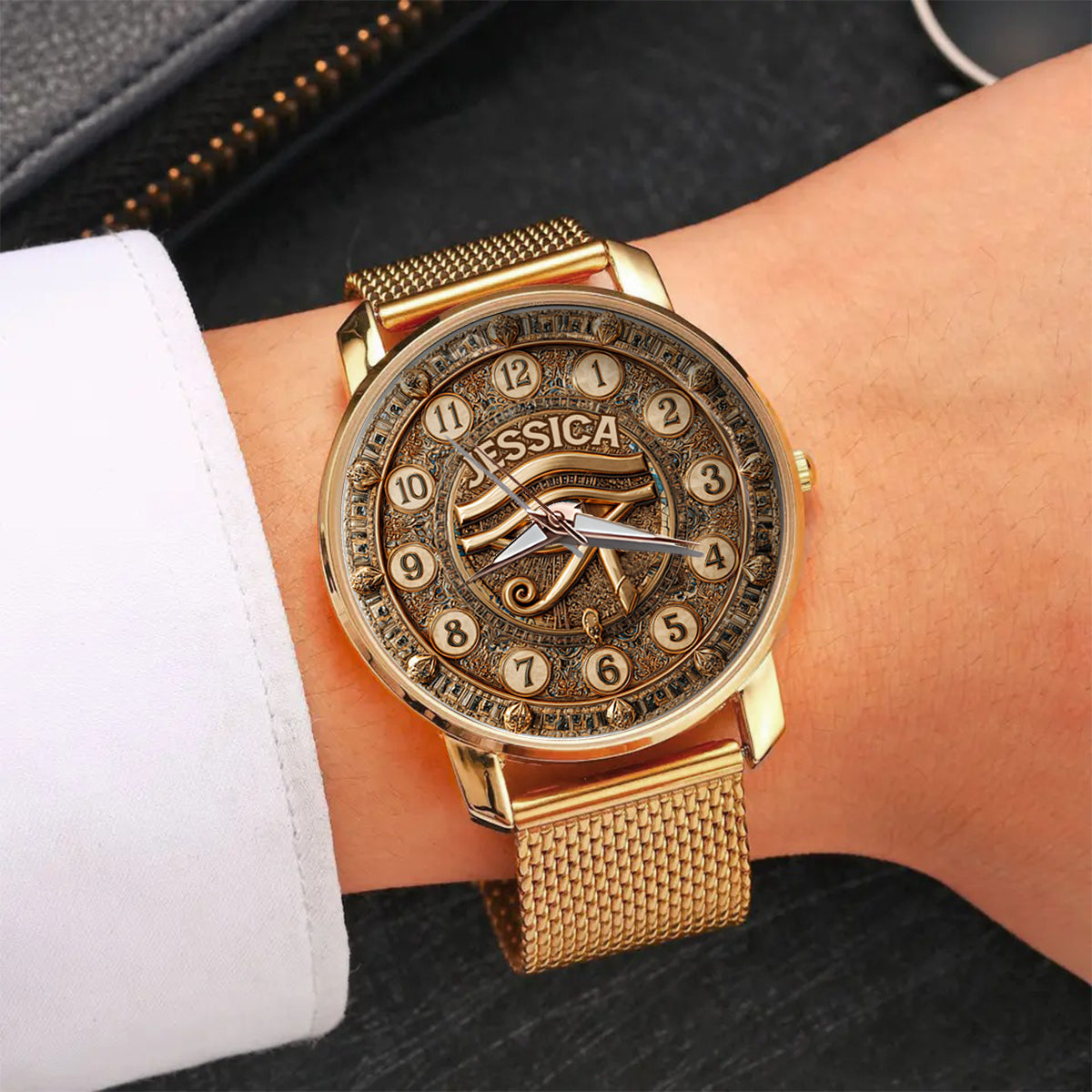 Égypte antique - Montre-bracelet personnalisée pour femme sur le thème de l'Égypte antique