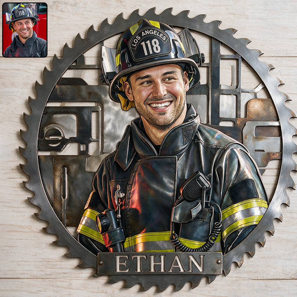Custom Saw Blade Metal Wall Sign for Men – Personalized Gift for Him - Personalized Real Men 3D Printed Cut Metal Sign