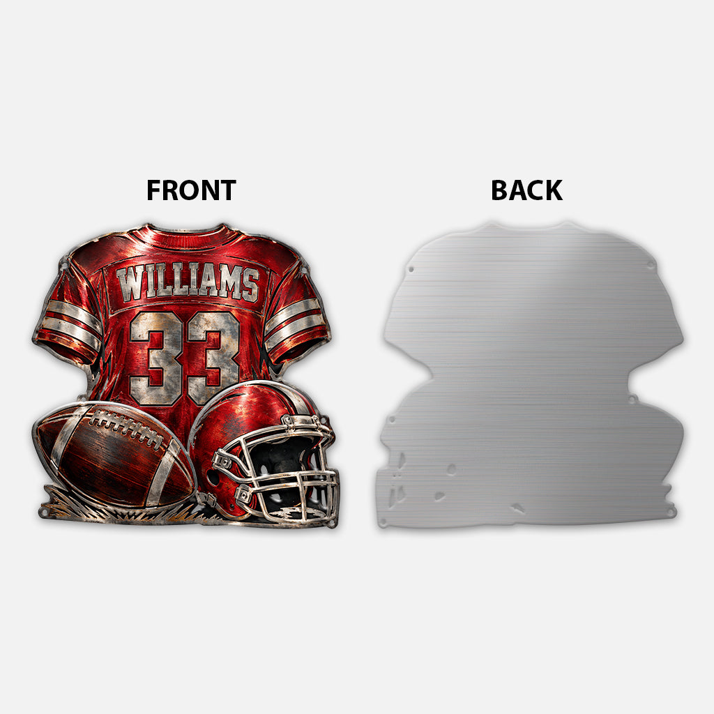 Love Football - Personalized Football 3D Printed Cut Metal Sign