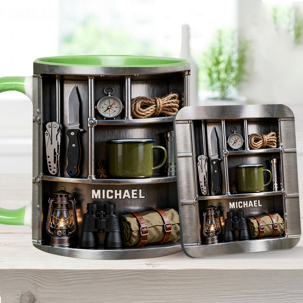 Camping-Liebe – Personalisierte Camping-Tasse & Untersetzer