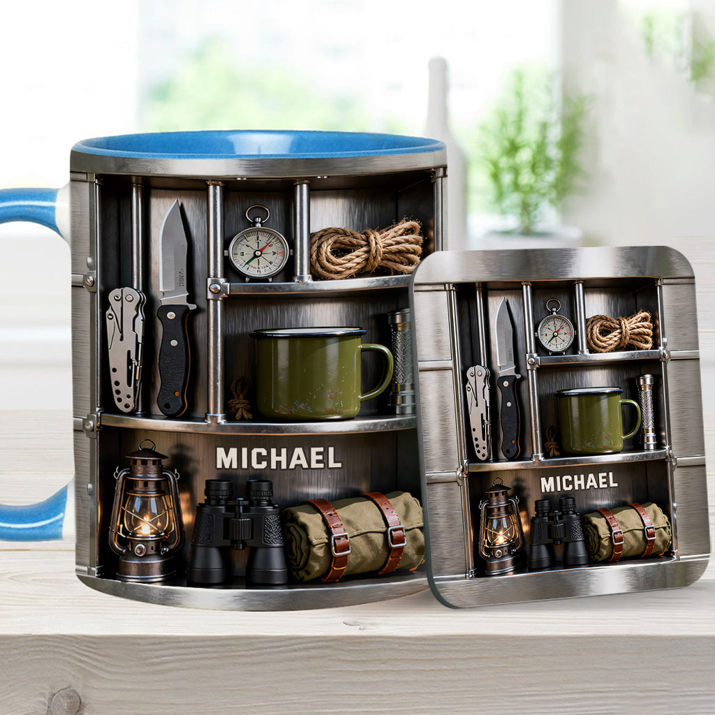 Camping-Liebe – Personalisierte Camping-Tasse & Untersetzer
