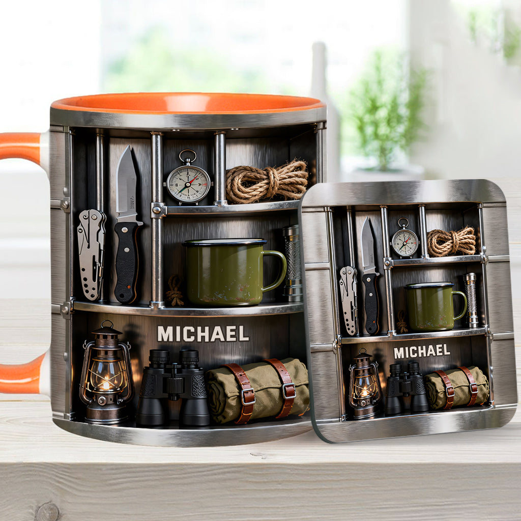 Camping-Liebe – Personalisierte Camping-Tasse & Untersetzer