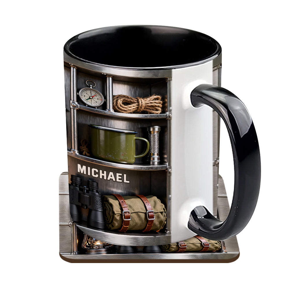 Camping-Liebe – Personalisierte Camping-Tasse & Untersetzer