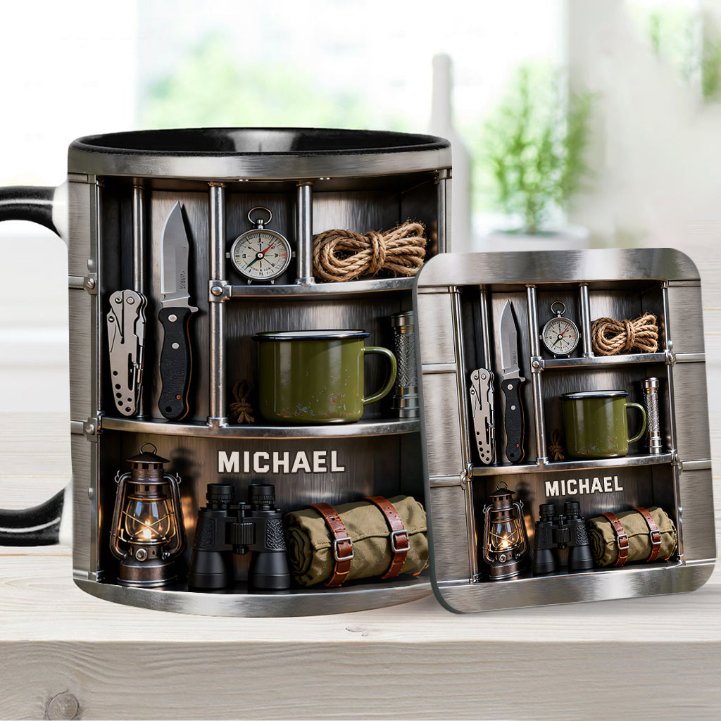 Camping-Liebe – Personalisierte Camping-Tasse & Untersetzer