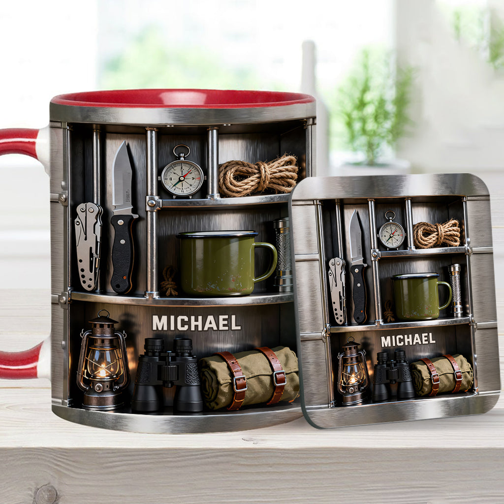 Camping-Liebe – Personalisierte Camping-Tasse & Untersetzer
