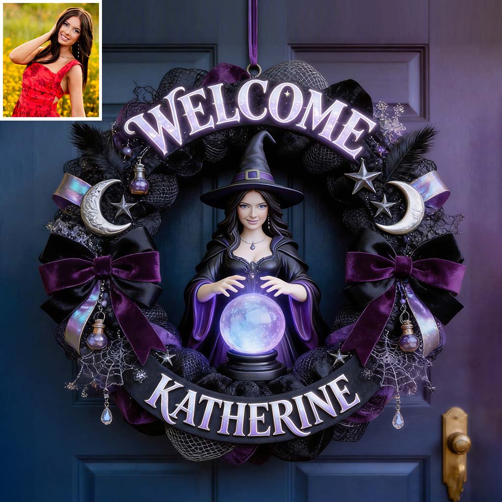 Any Photo Welcome Witches - Personalized Witch Custom Shaped Wood Sign