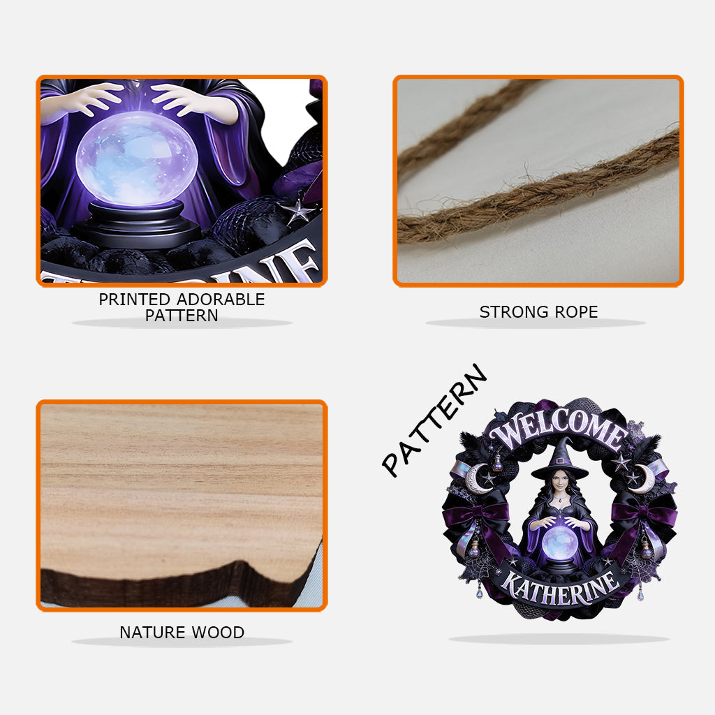 Any Photo Welcome Witches - Personalized Witch Custom Shaped Wood Sign