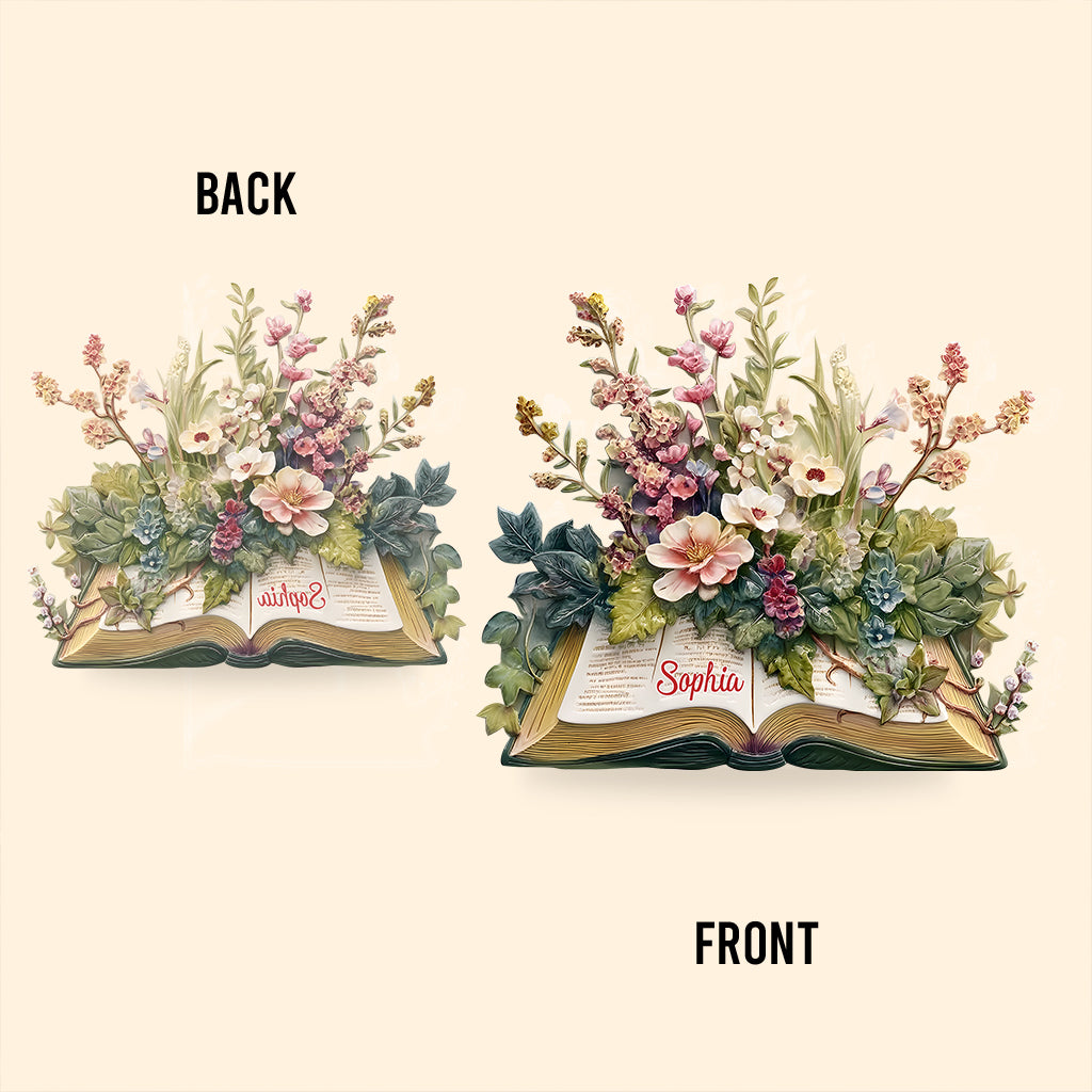 Une fille qui aime lire - Cadeau pour les amoureux des livres - Plaque acrylique personnalisée en forme de livre