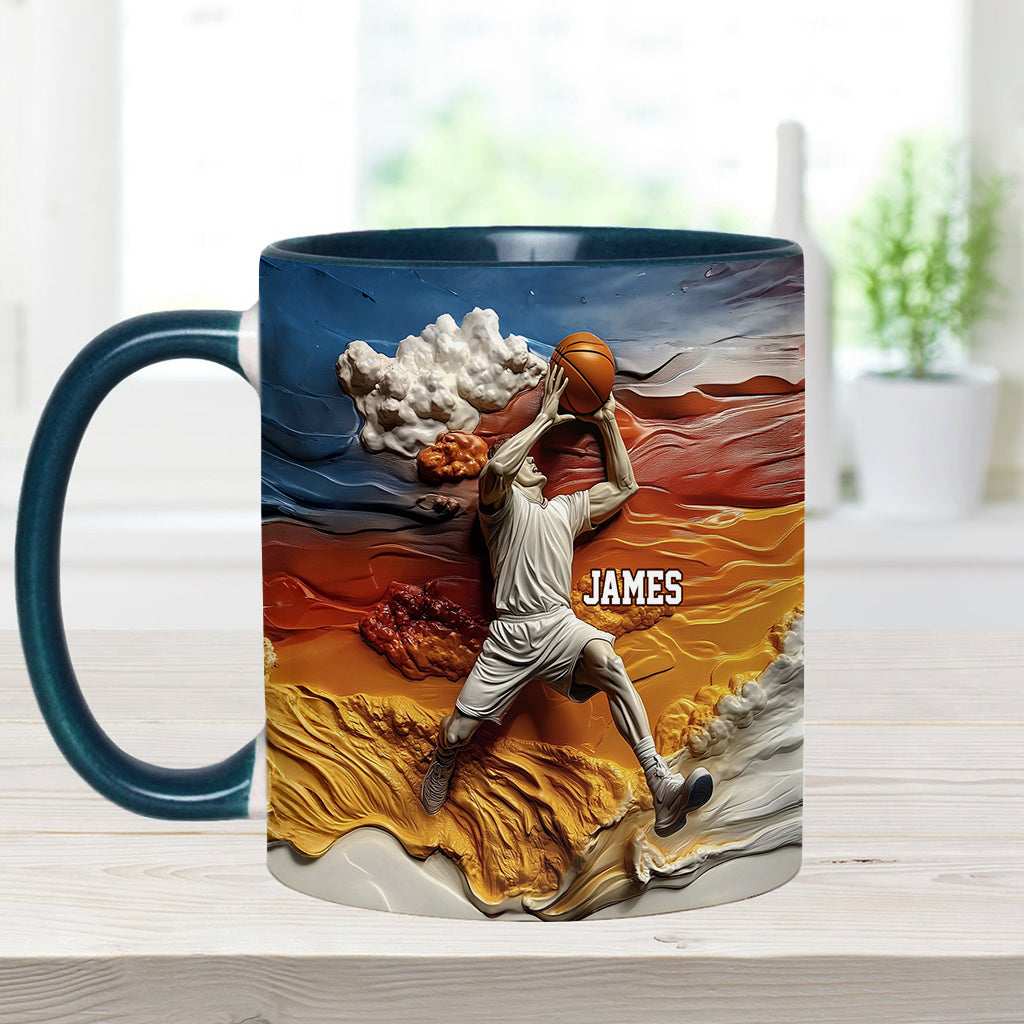 Cooler Basketballspieler – Personalisierte Tasse mit Basketballmotiv