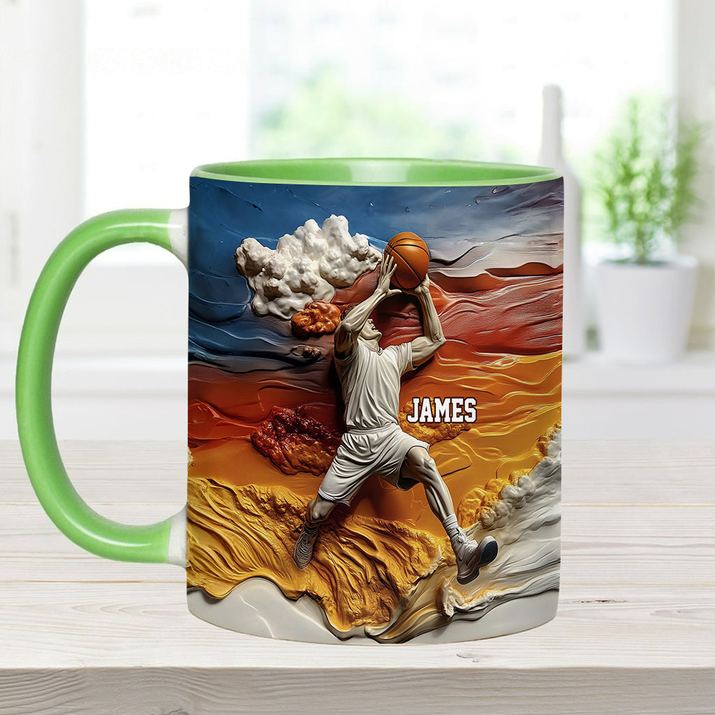Cooler Basketballspieler – Personalisierte Tasse mit Basketballmotiv