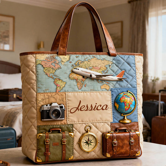 Reisen ist meine Therapie – Personalisierte gesteppte Reisetasche