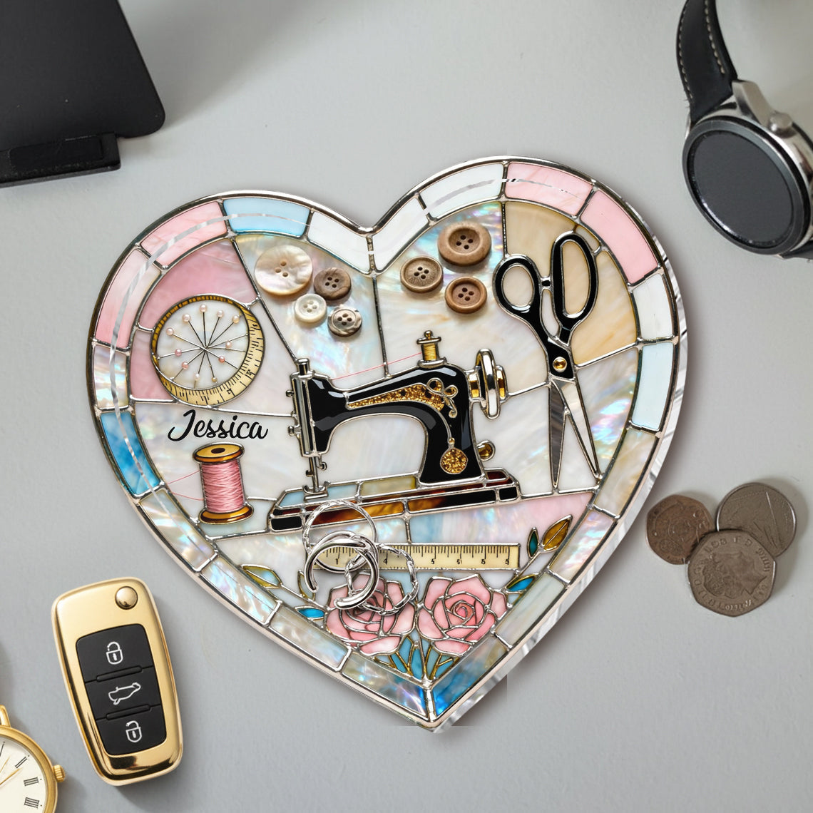 Passionnée de couture - Plateau de rangement personnalisé pour tous vos accessoires de couture