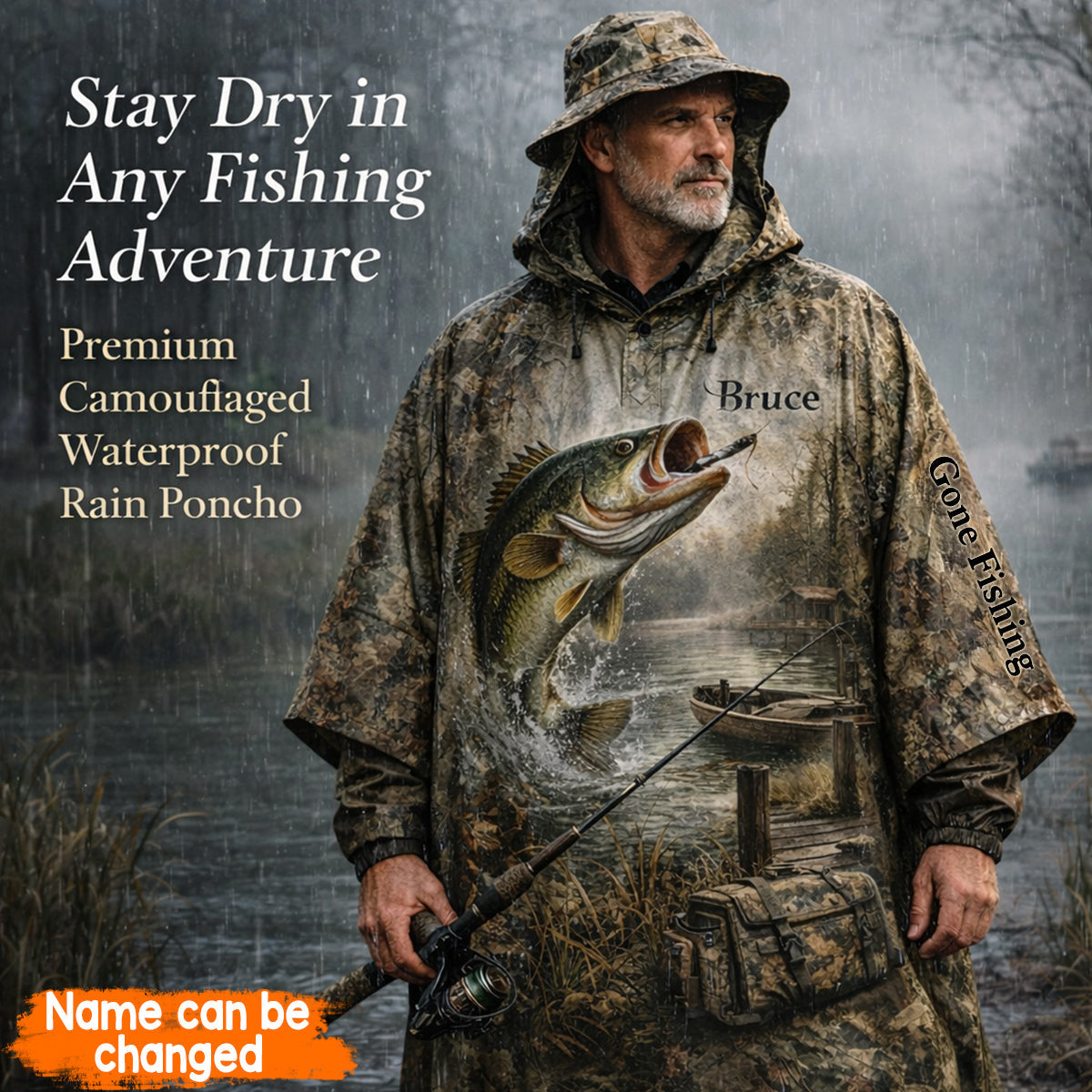 Angelbegeistert? – Personalisierter Angel-Regenponcho