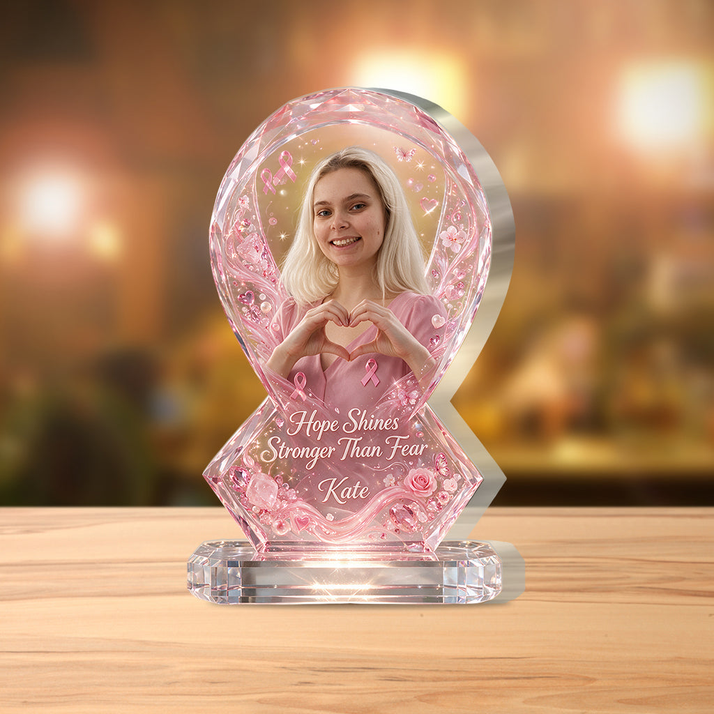 Strong Warriors - Personalized Breast Cancer Awareness Custom Shaped Acrylic Plaque