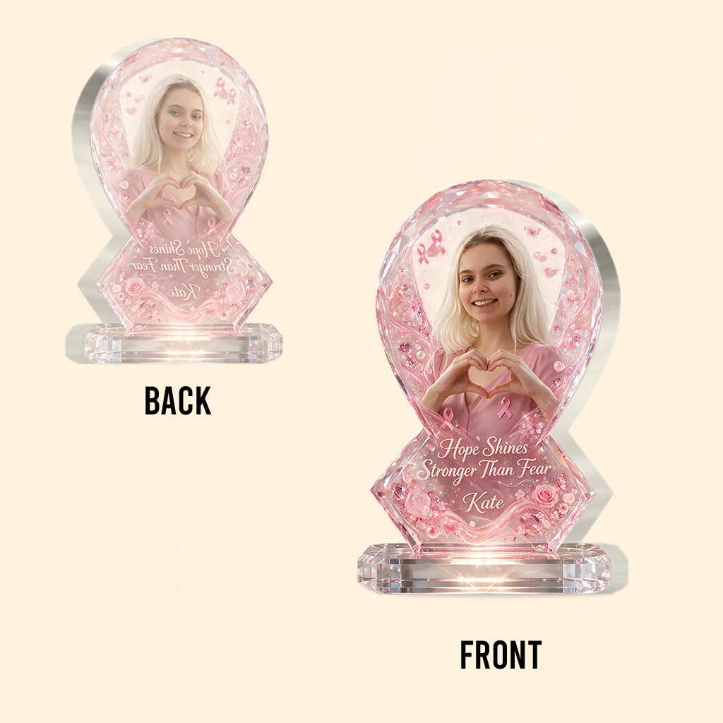 Strong Warriors - Personalized Breast Cancer Awareness Custom Shaped Acrylic Plaque