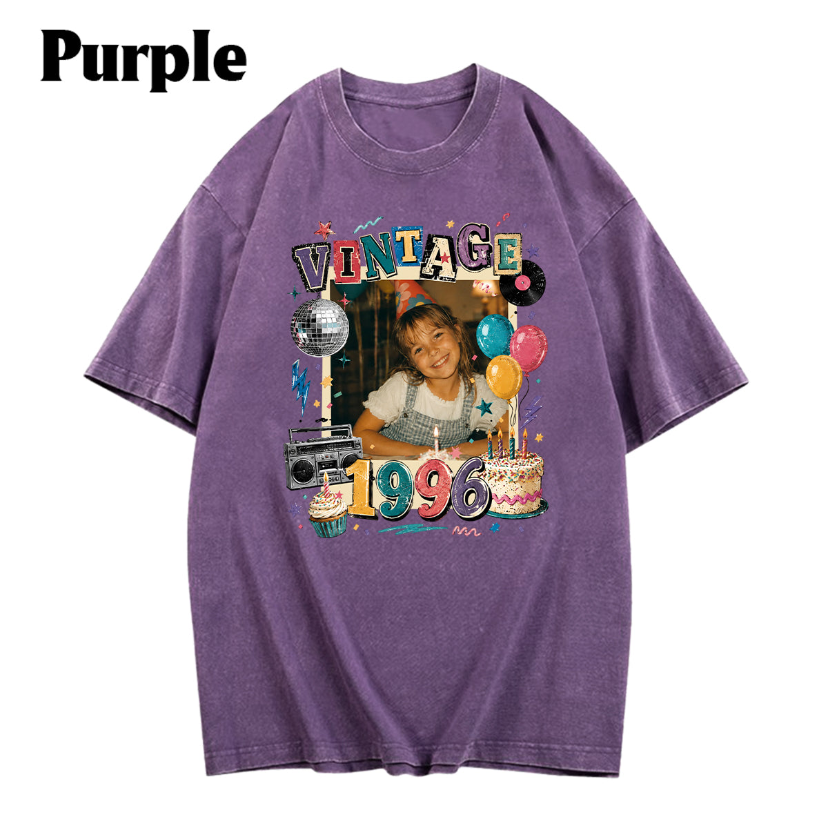 Birthday Gift - Personalized Birthday Washed T-Shirt