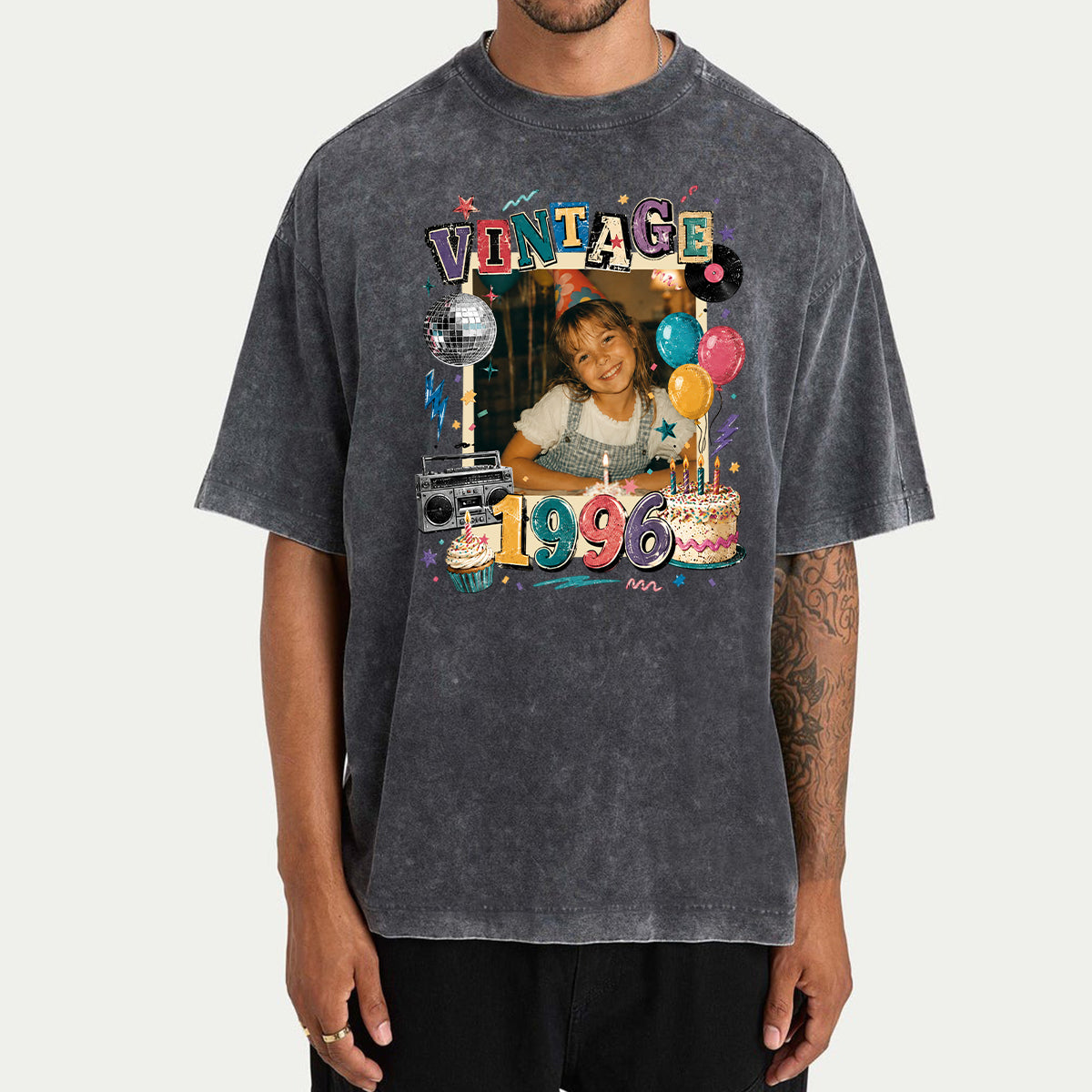 Birthday Gift - Personalized Birthday Washed T-Shirt