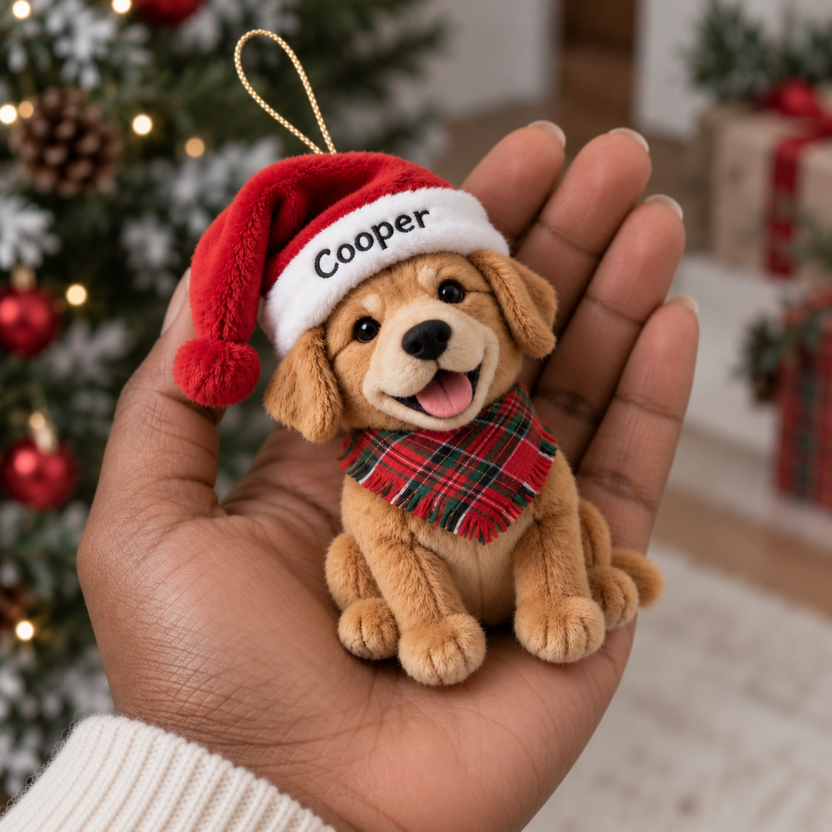 Kleines Weihnachten - Personalisierte Familien-Plüschornament