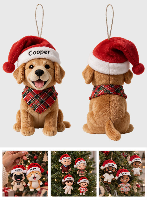 Kleines Weihnachten - Personalisierte Familien-Plüschornament