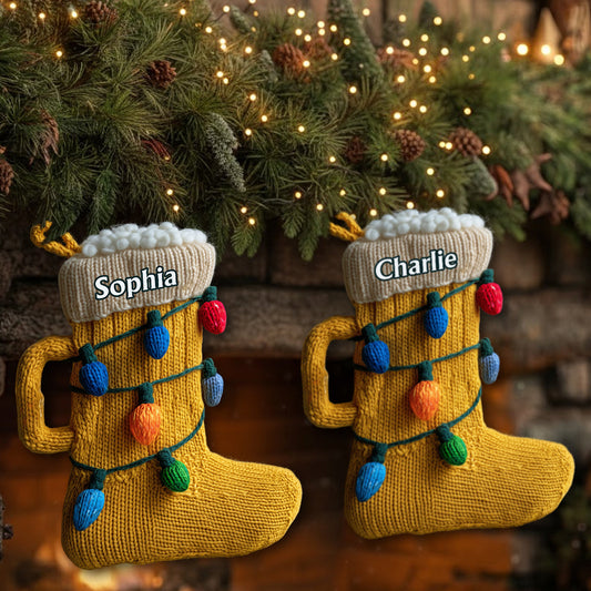 Witziges Weihnachtsgeschenk für Bierliebhaber – personalisierter bierförmiger Weihnachtsstrumpf