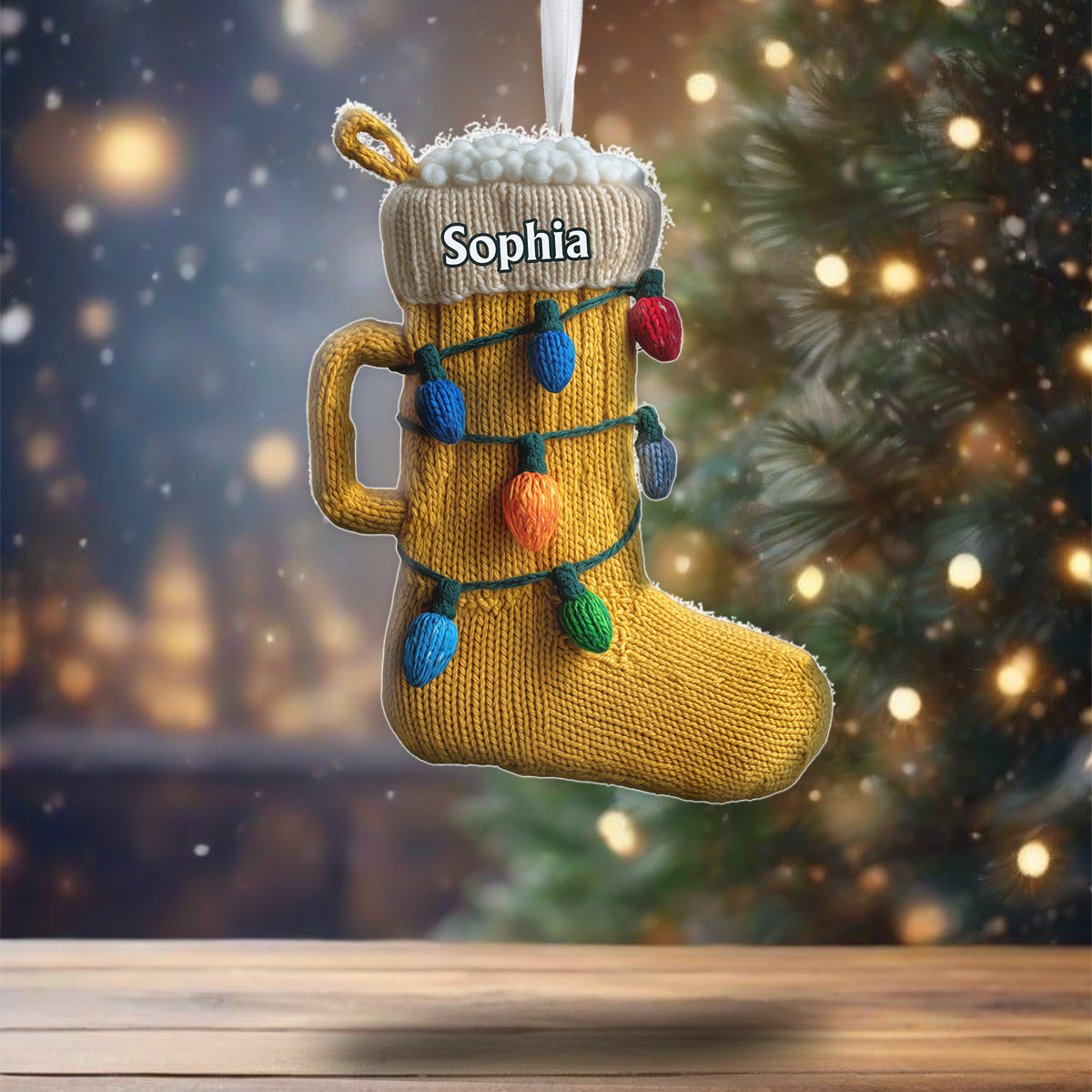 Cadeau de Noël amusant pour les amateurs de bière - Chaussette de Noël personnalisée en forme de bière