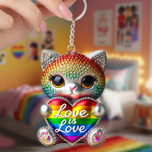 L'amour est l'amour - Porte-clés personnalisé de soutien à la communauté LGBT