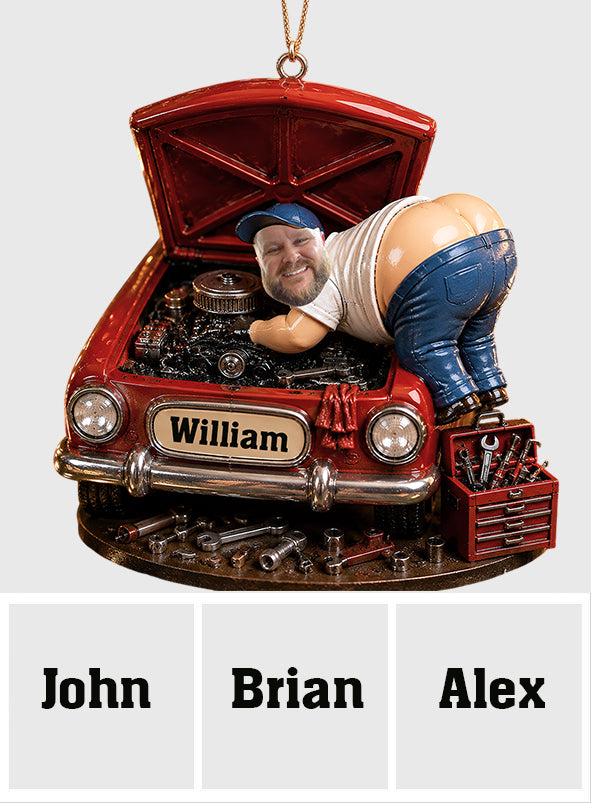 Funny Mechanic Man - Personalized Mechanic Ornament